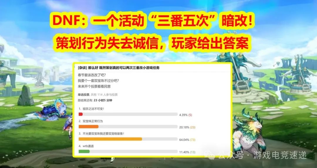 DNF：一个活动“三番五次”暗改！策划行为失去诚信，玩家给出答案